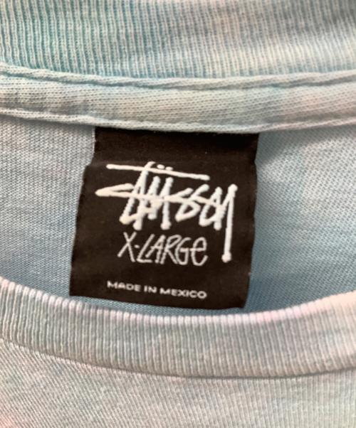 stussy（ステューシー）stussy (ステューシー) Aqua Spiral SS tie-dye スカイブルー×ピンク サイズ:XLの古着・服飾アイテム