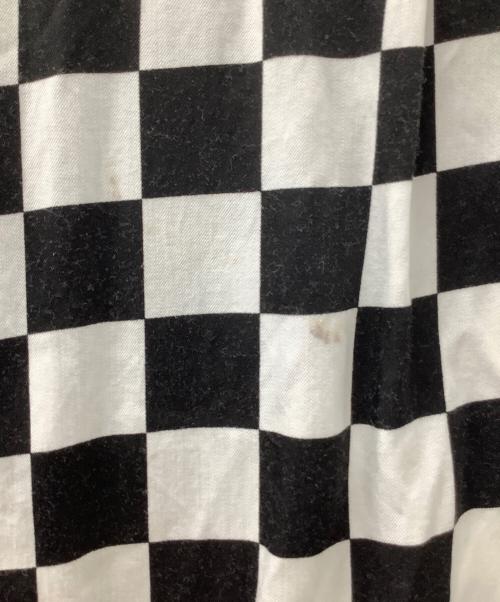 MINEDENIM（マインデニム）MINEDENIM (マインデニム) CU.Denim Checker flag S/S Open Collar SH ホワイト×ブラック サイズ:2の古着・服飾アイテム