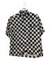 MINEDENIM（マインデニム）の古着「CU.Denim Checker flag S/S Open Collar SH」｜ホワイト×ブラック
