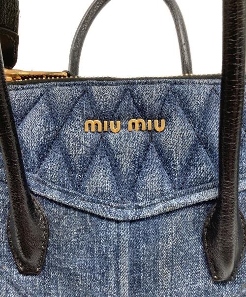 MIU MIU（ミュウミュウ）MIU MIU (ミュウミュウ) デニムバイカーハンドバッグ インディゴの古着・服飾アイテム
