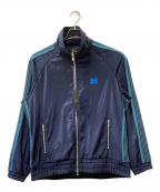 Needlesニードルズ）の古着「TRACK JACKET 26ss ロゴ 刺繍ベロアトラックジャケット パピヨン刺繍」｜ネイビー