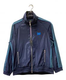 Needles（ニードルズ）の古着「TRACK JACKET 26ss ロゴ 刺繍ベロアトラックジャケット パピヨン刺繍」｜ネイビー