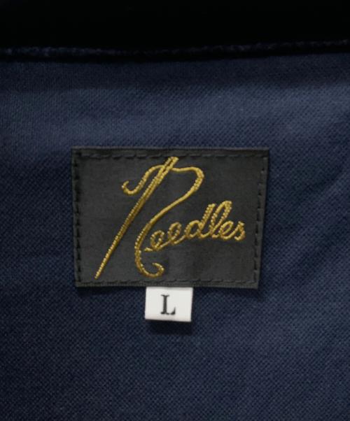 Needles（ニードルズ）Needles (ニードルズ) TRACK JACKET 26ss ロゴ 刺繍ベロアトラックジャケット パピヨン刺繍 ネイビー サイズ:L 未使用品の古着・服飾アイテム