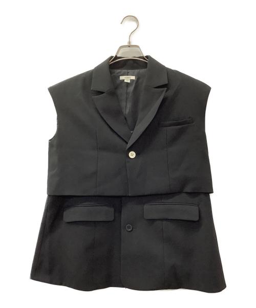 Ameri（アメリ）Ameri (アメリ) 3WAY PIN TUCK LAYERED VEST ブラック サイズ:S 未使用品の古着・服飾アイテム