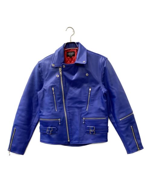 HORN WORKS（ホーンワークス）HORN WORKS (ホーンワークス) レザージャケット ブルー サイズ:Mの古着・服飾アイテム