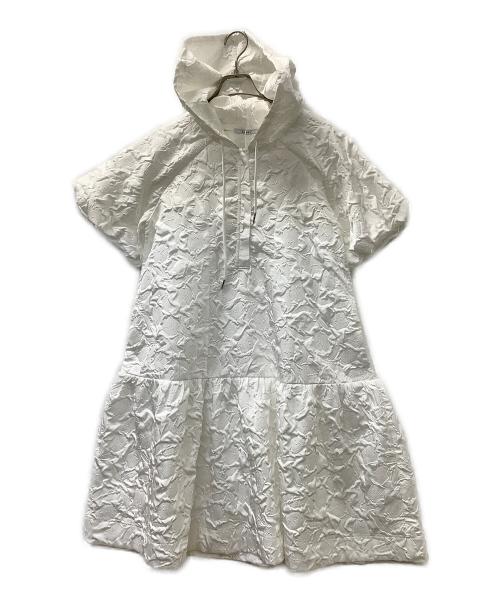 POPPY（ポピー）POPPY (ポピー) ジャガードフーディーワンピース ホワイト サイズ:Fの古着・服飾アイテム