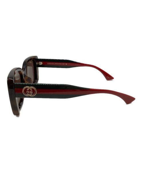 GUCCI（グッチ）GUCCI (グッチ) スクエア サングラス ブラウン トータスシェル サイズ:55口18-145の古着・服飾アイテム