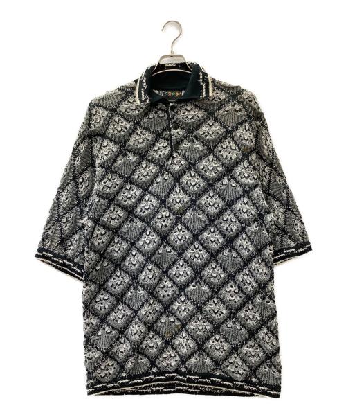 Coogi（クージー）Coogi (クージー) 薄手ニット ブラック×ホワイト サイズ:XLの古着・服飾アイテム