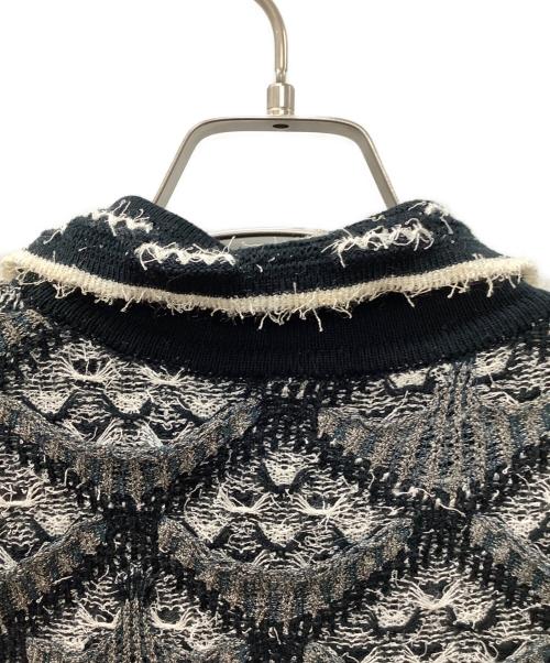Coogi（クージー）Coogi (クージー) 薄手ニット ブラック×ホワイト サイズ:XLの古着・服飾アイテム