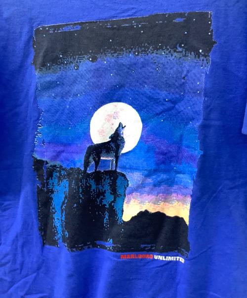 UNLIMITED Marlboro（アンリミテッドマルボロ）UNLIMITED Marlboro (アンリミテッドマルボロ) 半袖Tシャツ ブルー サイズ:XLの古着・服飾アイテム