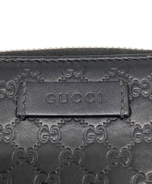 GUCCI（グッチ）GUCCI (グッチ) グッチシマ ラウンドファスナー財布 ブラックの古着・服飾アイテム