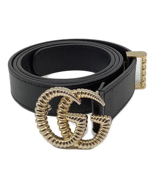 GUCCI（グッチ）GUCCI (グッチ) トーションダブルGバックル ブラックの古着・服飾アイテム