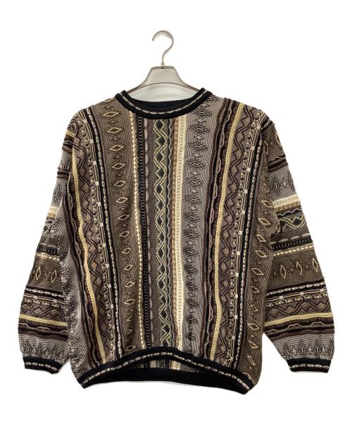 TUNDRA（ツンドラ）TUNDRA (ツンドラ) 厚手ニット ブラウン×ブラック サイズ:L 未使用品の古着・服飾アイテム