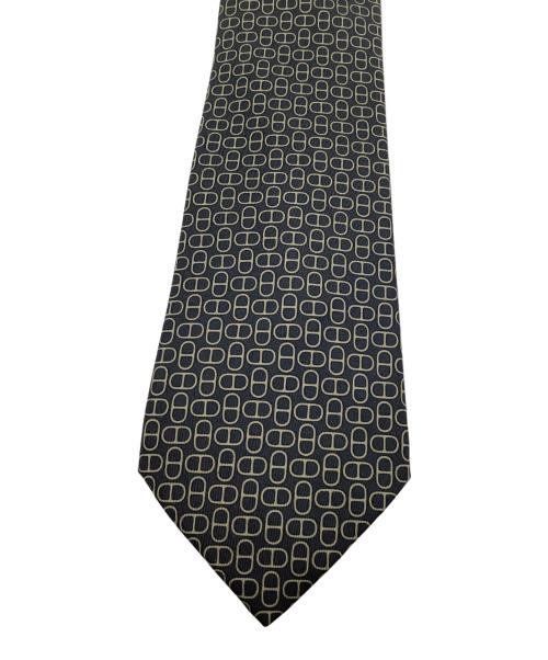 HERMES（エルメス）HERMES (エルメス) シルクネクタイ ブラック サイズ:-の古着・服飾アイテム