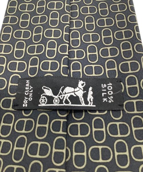 HERMES（エルメス）HERMES (エルメス) シルクネクタイ ブラック サイズ:-の古着・服飾アイテム