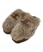 CELINEセリーヌ）の古着「バルキークロッグSLIDES TRIOMPHE IN SHEARLING」｜ブラウン
