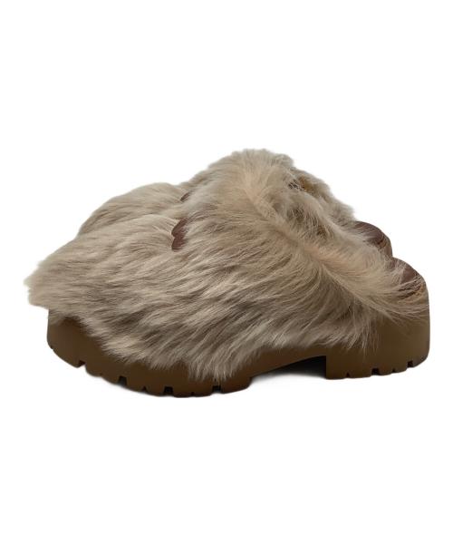 CELINE（セリーヌ）CELINE (セリーヌ) バルキークロッグSLIDES TRIOMPHE IN SHEARLING ブラウン サイズ:24.5cmの古着・服飾アイテム