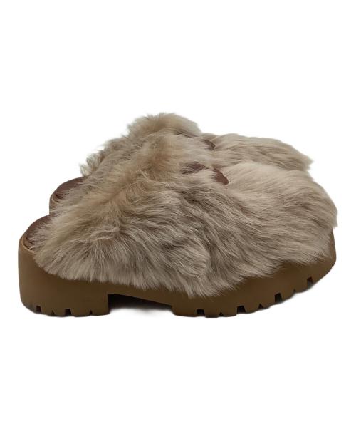 CELINE（セリーヌ）CELINE (セリーヌ) バルキークロッグSLIDES TRIOMPHE IN SHEARLING ブラウン サイズ:24.5cmの古着・服飾アイテム