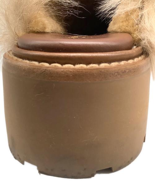 CELINE（セリーヌ）CELINE (セリーヌ) バルキークロッグSLIDES TRIOMPHE IN SHEARLING ブラウン サイズ:24.5cmの古着・服飾アイテム