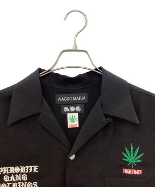 WACKO MARIA（ワコマリア）WACKO MARIA (ワコマリア) 舐達麻 (ナメダルマ) HIGH TIMES (ハイ タイムズ) 50'S OPEN COLLAR SHIRT ブラック サイズ:Lの古着・服飾アイテム