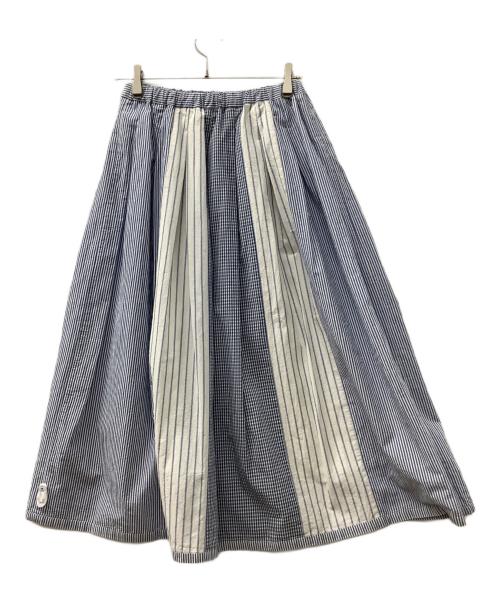 vm（ヴーム）vm (ヴーム) フレアスカート ブルー×ホワイトの古着・服飾アイテム