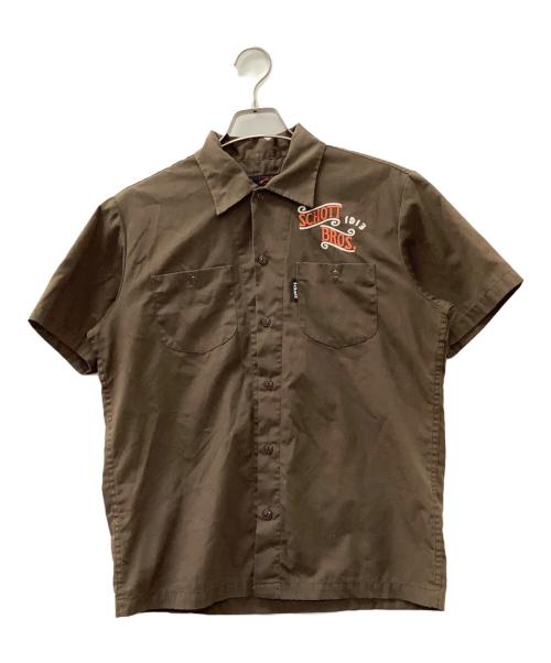 Schott（ショット）Schott (ショット) 半袖シャツ ブラウン サイズ:Sの古着・服飾アイテム