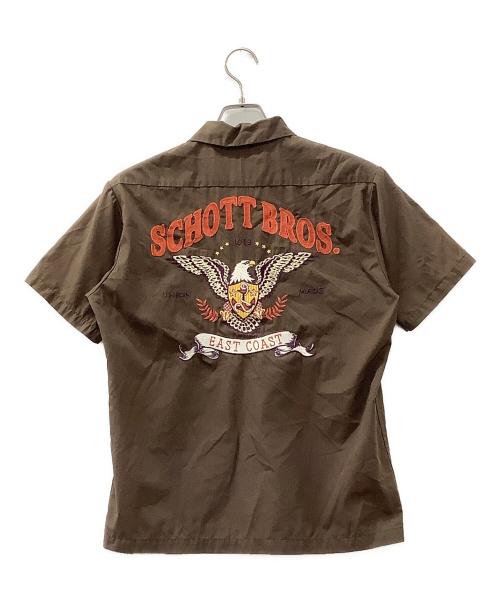 Schott（ショット）Schott (ショット) 半袖シャツ ブラウン サイズ:Sの古着・服飾アイテム