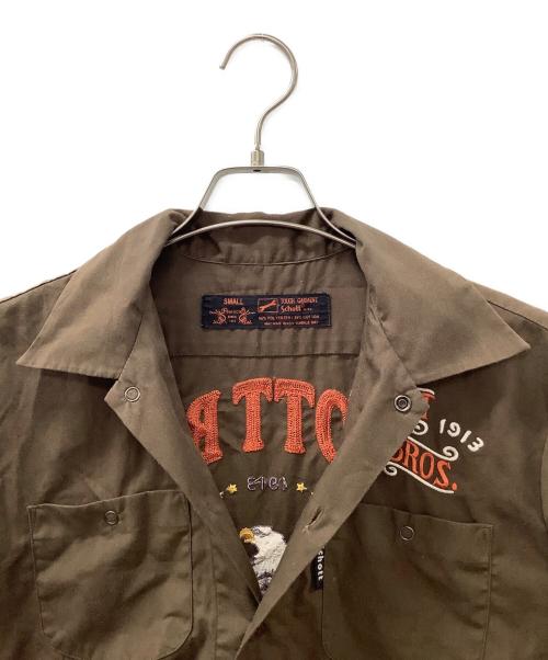 Schott（ショット）Schott (ショット) 半袖シャツ ブラウン サイズ:Sの古着・服飾アイテム