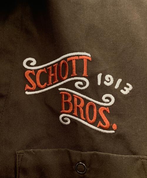 Schott（ショット）Schott (ショット) 半袖シャツ ブラウン サイズ:Sの古着・服飾アイテム