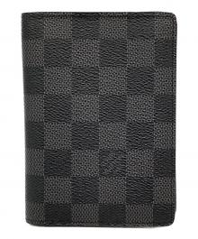 LOUIS VUITTON（ルイ ヴィトン）の古着「ダミエパスポートカバー クーヴェルテュール・パスポール」｜ブラック