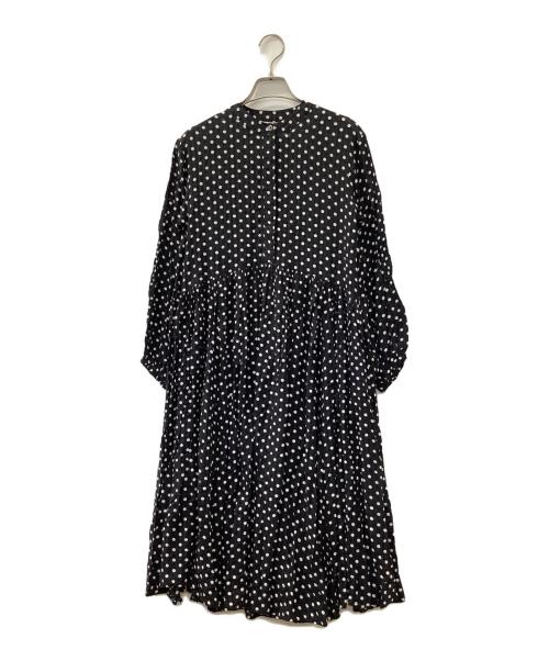 BEARDSLEY（ビアズリー）BEARDSLEY (ビアズリー) ドットギャザーワンピース ブラックの古着・服飾アイテム