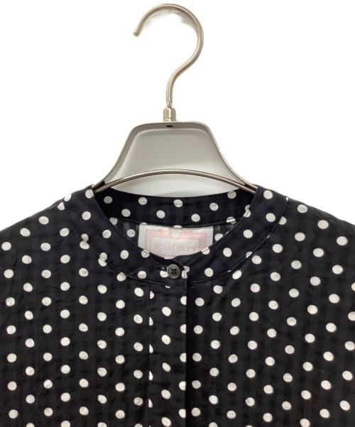BEARDSLEY（ビアズリー）BEARDSLEY (ビアズリー) ドットギャザーワンピース ブラックの古着・服飾アイテム