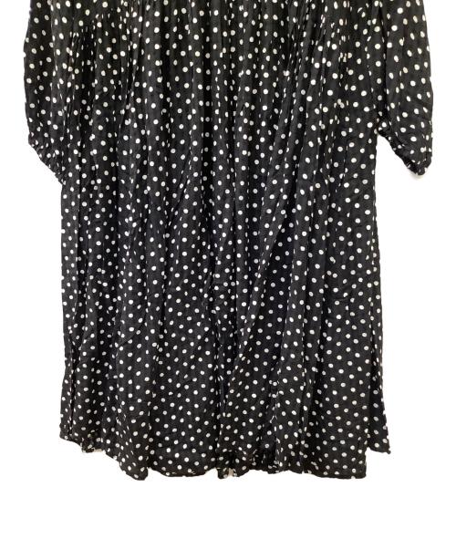 BEARDSLEY（ビアズリー）BEARDSLEY (ビアズリー) ドットギャザーワンピース ブラックの古着・服飾アイテム