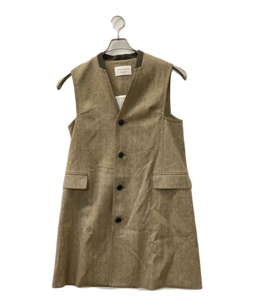 MACPHEE（マカフィー）MACPHEE (マカフィー) ウールサキソニー ロングジレ ベージュ サイズ:36の古着・服飾アイテム