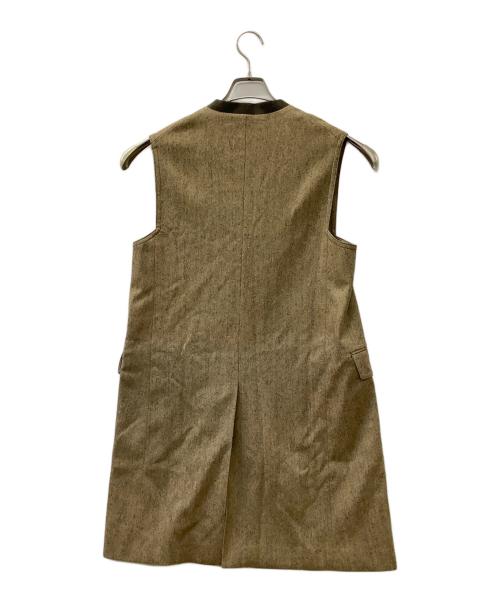 MACPHEE（マカフィー）MACPHEE (マカフィー) ウールサキソニー ロングジレ ベージュ サイズ:36の古着・服飾アイテム
