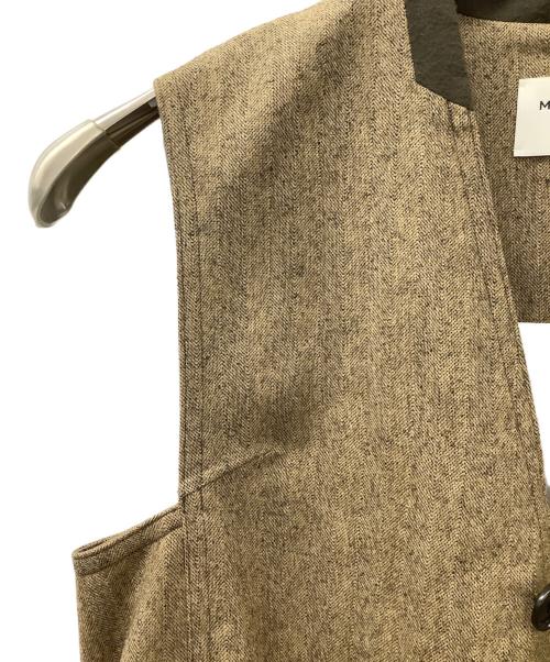 MACPHEE（マカフィー）MACPHEE (マカフィー) ウールサキソニー ロングジレ ベージュ サイズ:36の古着・服飾アイテム