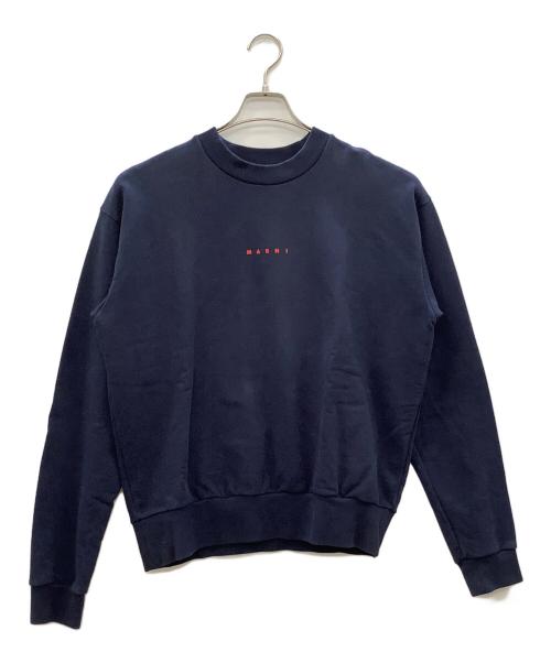 MARNI（マルニ）MARNI (マルニ) コットンクルーネックコンパクトロゴスウェット ネイビー サイズ:44の古着・服飾アイテム