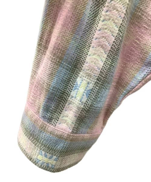 SUPREME（シュプリーム）SUPREME (シュプリーム) 長袖ジップシャツ ピンク×ライトブルー サイズ:Mの古着・服飾アイテム