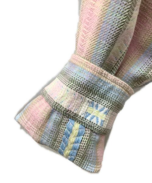 SUPREME（シュプリーム）SUPREME (シュプリーム) 長袖ジップシャツ ピンク×ライトブルー サイズ:Mの古着・服飾アイテム