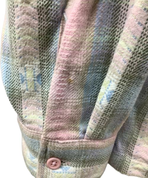 SUPREME（シュプリーム）SUPREME (シュプリーム) 長袖ジップシャツ ピンク×ライトブルー サイズ:Mの古着・服飾アイテム