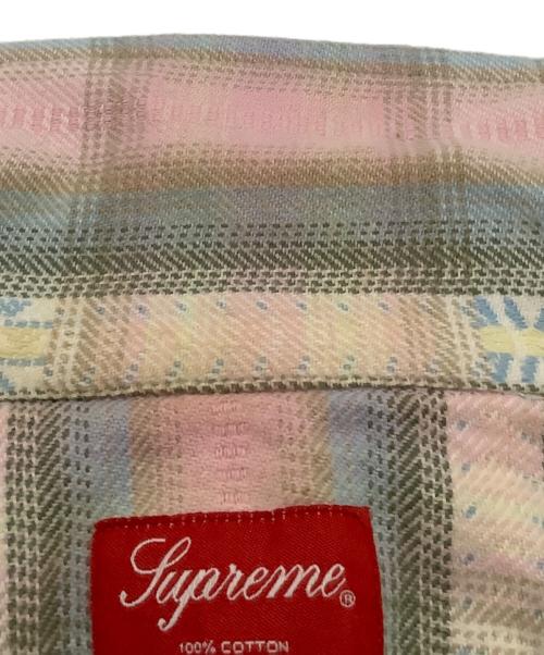 SUPREME（シュプリーム）SUPREME (シュプリーム) 長袖ジップシャツ ピンク×ライトブルー サイズ:Mの古着・服飾アイテム