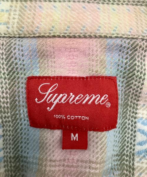 SUPREME（シュプリーム）SUPREME (シュプリーム) 長袖ジップシャツ ピンク×ライトブルー サイズ:Mの古着・服飾アイテム