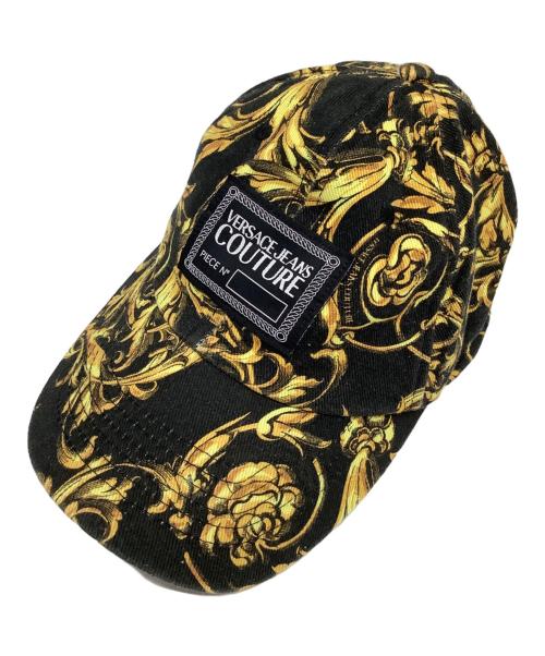 VERSACE JEANS COUTURE（ヴェルサーチ ジーンズクチュール）VERSACE JEANS COUTURE (ヴェルサーチ ジーンズクチュール) キャップ ブラック×イエロー サイズ:-の古着・服飾アイテム
