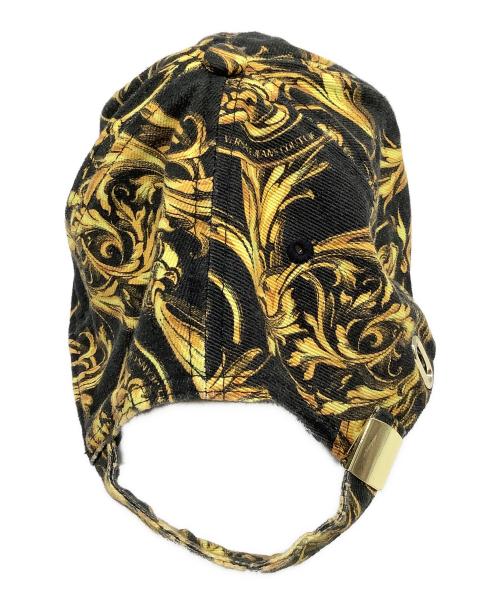 VERSACE JEANS COUTURE（ヴェルサーチ ジーンズクチュール）VERSACE JEANS COUTURE (ヴェルサーチ ジーンズクチュール) キャップ ブラック×イエロー サイズ:-の古着・服飾アイテム
