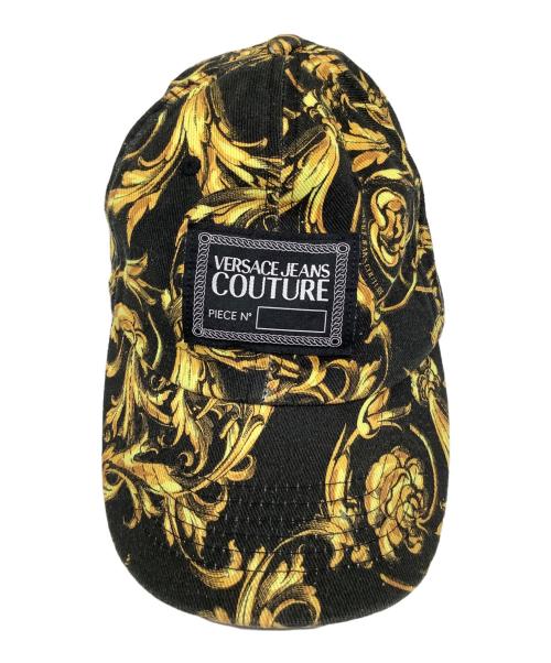VERSACE JEANS COUTURE（ヴェルサーチ ジーンズクチュール）VERSACE JEANS COUTURE (ヴェルサーチ ジーンズクチュール) キャップ ブラック×イエロー サイズ:-の古着・服飾アイテム
