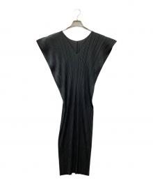 PLEATS PLEASE（プリーツプリーズ）の古着「ノースリーブワンピース」｜ダークグレー