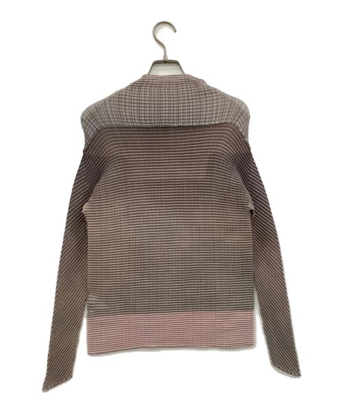 ISSEY MIYAKE（イッセイミヤケ）ISSEY MIYAKE (イッセイミヤケ) 長袖カットソー ピンク×グレー サイズ:2の古着・服飾アイテム