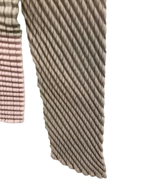 ISSEY MIYAKE（イッセイミヤケ）ISSEY MIYAKE (イッセイミヤケ) 長袖カットソー ピンク×グレー サイズ:2の古着・服飾アイテム
