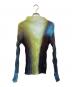 ISSEY MIYAKE（イッセイミヤケ）の古着「ハイネック Light Leak Chiffon Twist Top」｜ブルー×グリーン