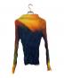 ISSEY MIYAKE (イッセイミヤケ) ハイネック Light Leak Chiffon Twist Top ネイビー×オレンジ サイズ:2：30000円